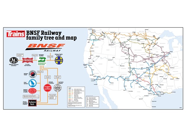 BNSF Railroad Map and Family Tree Poster