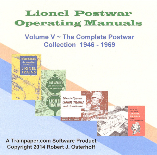 Lionel Postwar Operating Manuals Volume V - The Complete Postwar Collection 1946-1969 DVD