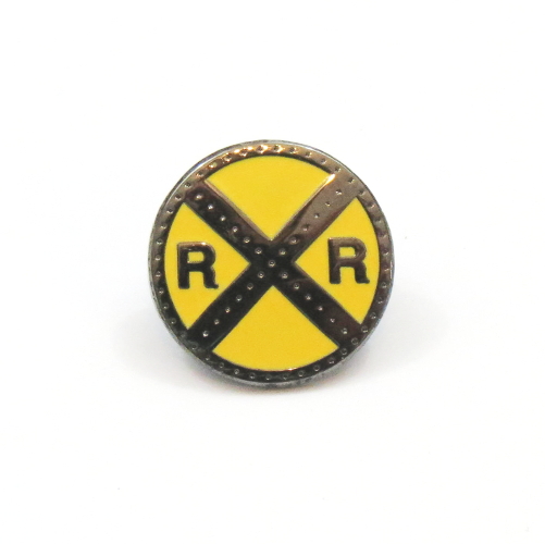 Railroad Crossing Pin Yellow