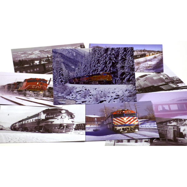 Trains Winter Scenes Greeting Cards - Set of 10