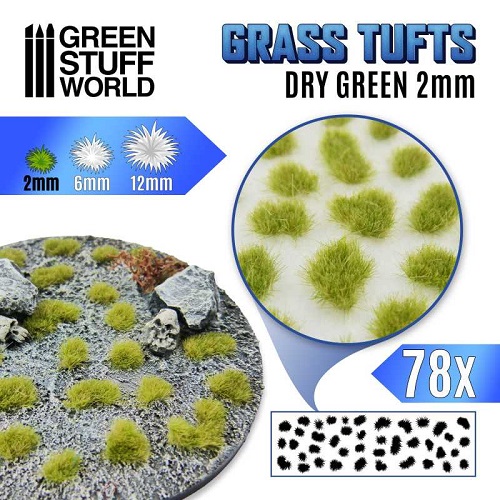 Dry Green Grass Tufts - 2mm