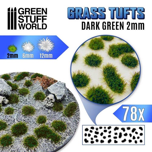 Dark Green Grass Tufts - 2mm