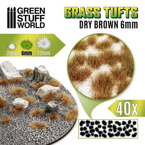 Dry Brown Grass Tufts - 6mm