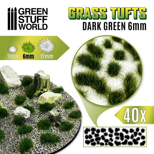 Dark Green Grass Tufts - 6mm