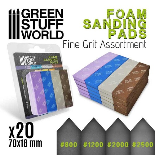 Foam Sanding Pads Fine Grit - Assorted 20pk