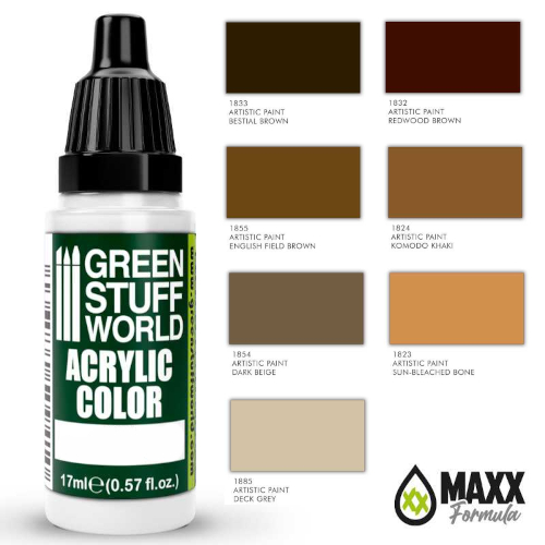 Green Stuff World Acrylic Paint - Brown Colors