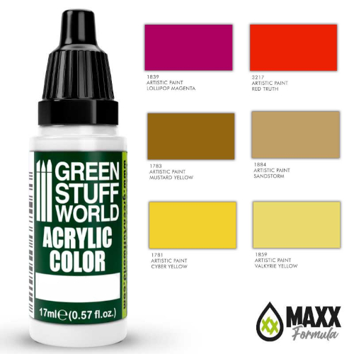 Green Stuff World Acrylic Paint - Yellows and Reds