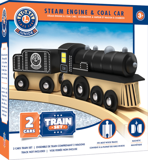 Lionel Collector's Steam Engine & Coal Car Wood Train Set