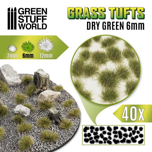 Dry Green Grass Tufts - 6mm